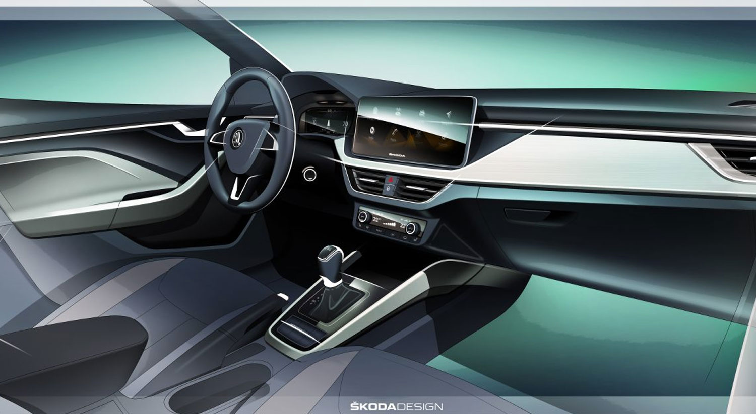 Este es el interior del nuevo Skoda Scala